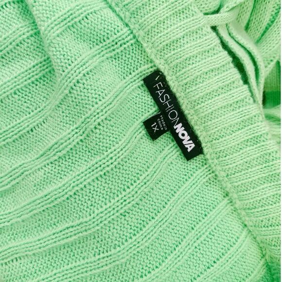 Fashion Nova Off The Shoulder Ribbed Knit Midi Sweater Dress Plus Size 1X - Picture 4 of 5